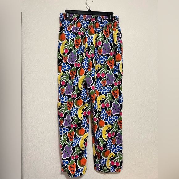 Lucy & Yak 100% Organic Cotton Fruit Print Alexa Maximalist Trousers Pant M/R - Picture 4 of 5